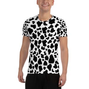 Cow Print Men's Athletic T-Shirt